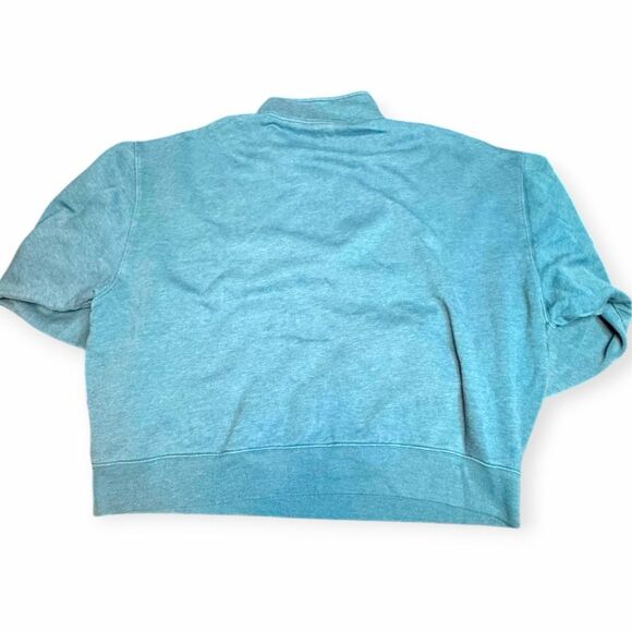 PINK VICTORIA’S SECRET Women’s Teal Blue Long Sleeve Quarter Zip Pullover Sweats - Picture 2 of 4